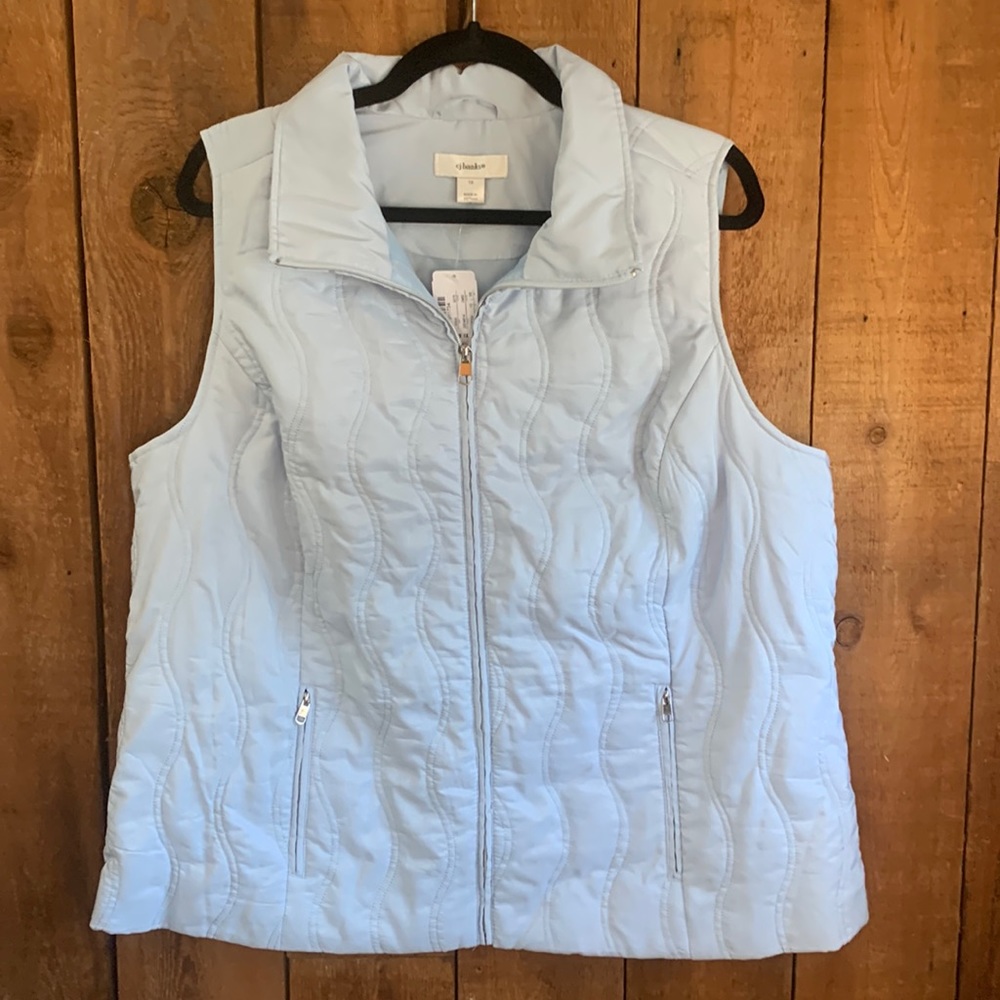 Cj banks powder blue vest size 1x (234)